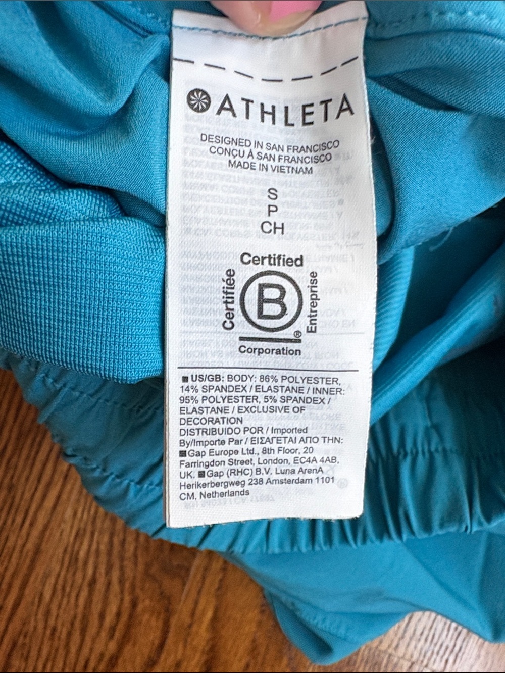 Athleta Teal High Rise Mesh Racer Run 3” Short - Picture 6 of 6